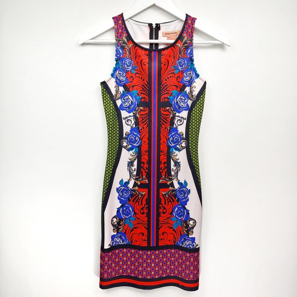 Flying Tomato sleeveless sheath dress scoop neck bodycon S